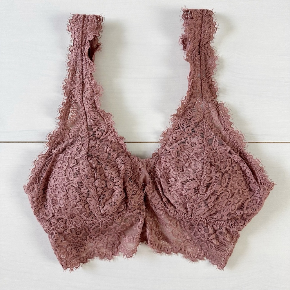 Aerie Floral Lace Dusty Pink Small Bralette